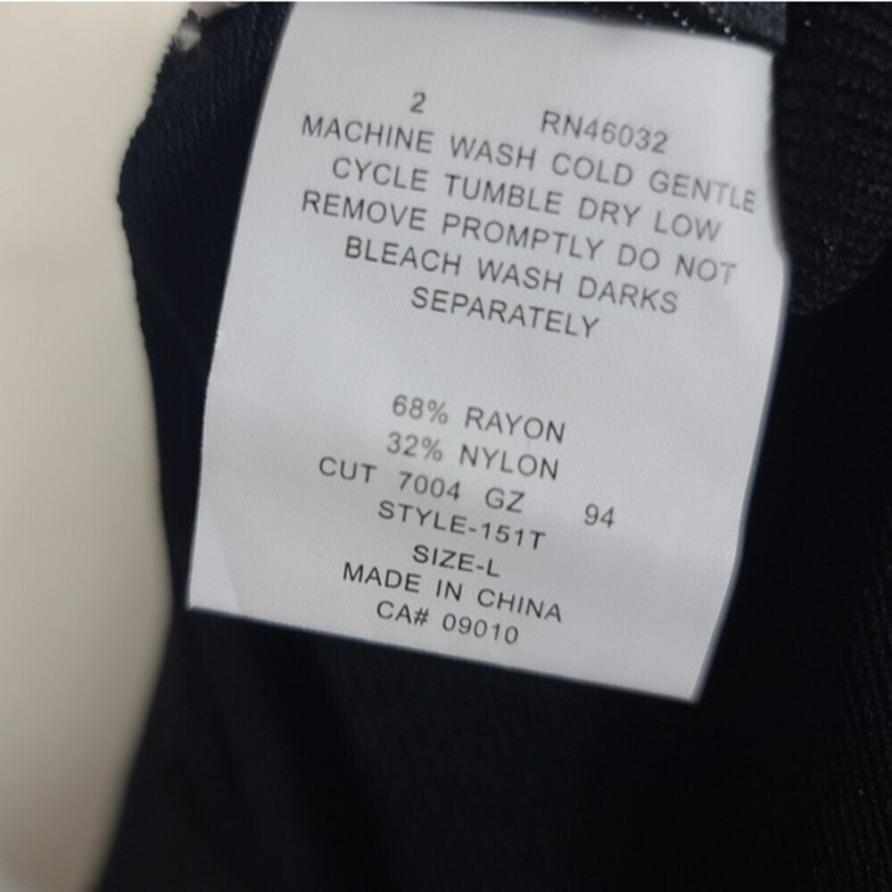 N Touch Black Ribbed Tank Top L - Picture 7 of 7